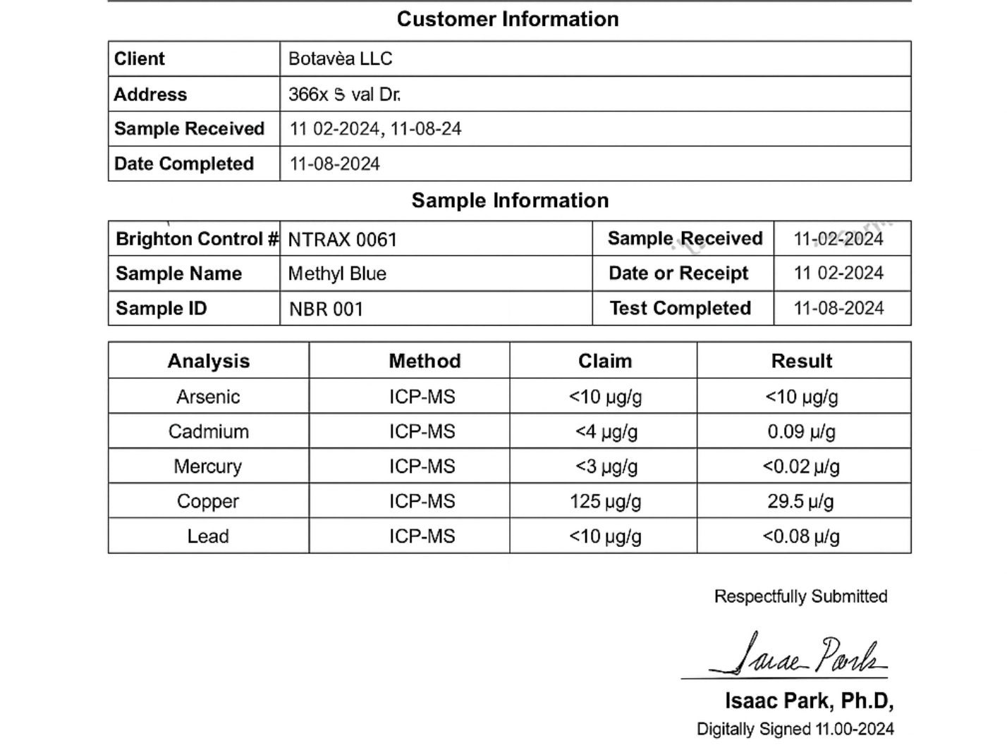 Methylene Blue USP Grade
