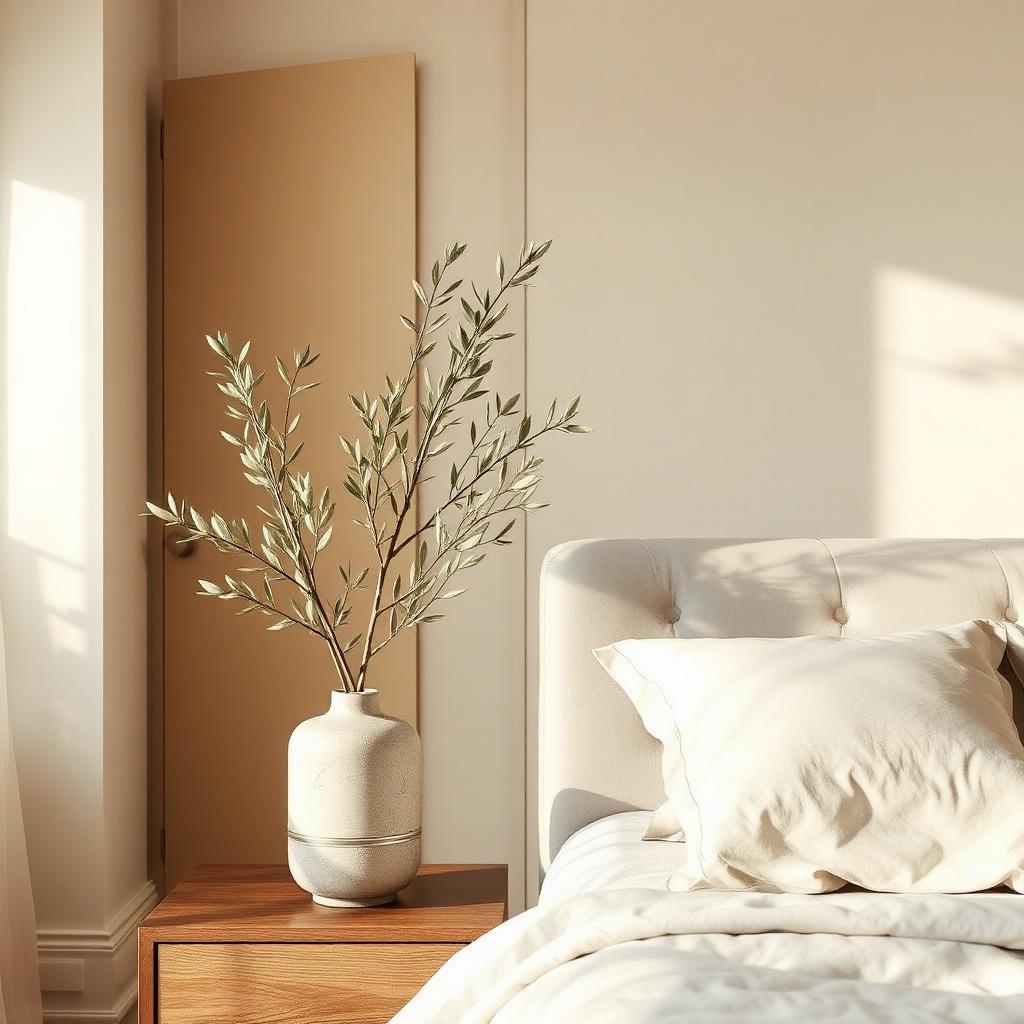 Chambre avec branche d'olivier