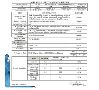 Methylene Blue USP Grade